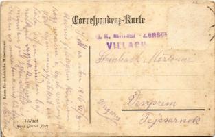 1916 Villach, Hans Gasser Platz, Sparcasse / square, monument, savings bank (Rb)