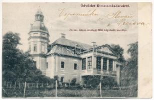 1919 Rimatamásfalva, Tamásfalva, Tomásová (Rimaszombat, Rimavská Sobota); Farkas István országgyűlési képviselő kastélya. Lévai Izsó kiadása / castle (EB)