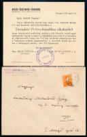 1938 Nemzeti Összetartás Társasköre meghívó, borítékkal