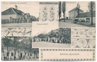 ~1909 Nagyappony, Appony, Oponice; Uradalmi intézőség és pénztár, nagyvendéglő, főerdészlak, Hecht lak / restaurant, forestry office, villa, castle. Art Nouveau (EK)