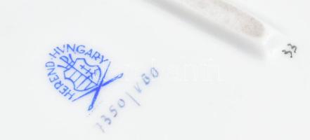 Herend Szeged áttört porcelán tál. Kézzel festett, jelzett,restaurált 21x29 cm