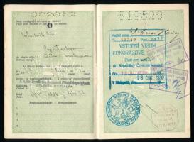 1936 Magyar Királyság által kiállított útlevél csehszlovák vízummal