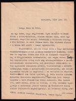 1954 Szabó Lőrinc (1900-1957) autográf aláírással és javítással ellátott gépelt levele "Kedves Riza és Béla!" megszólítással. A levél végén a felesége, Mikes Klára (1896-1978) saját kezű soraival.