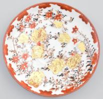 Japán, kézzel festett teás csésze aljjal. Apró hajszál repedéssel