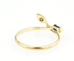 14 K arany (Au) gyűrű , jelzett, méret: 51, bruttó: 1,07 g