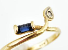 14 K arany (Au) gyűrű , jelzett, méret: 51, bruttó: 1,07 g