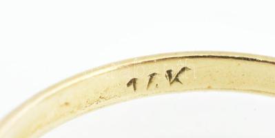 14 K arany (Au) gyűrű , jelzett, méret: 51, bruttó: 1,07 g