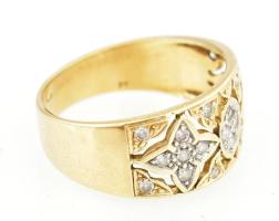 14 K arany (Au) gyűrű cirkóniával, jelzett, méret: 55, bruttó: 4,07 g