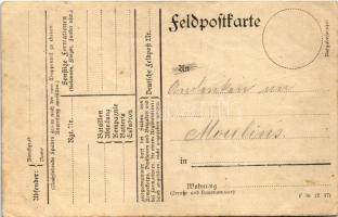 Deutsche Feldpostkarte / Kézzel festett első világháborús német tábori posta / WWI German hand-paint...