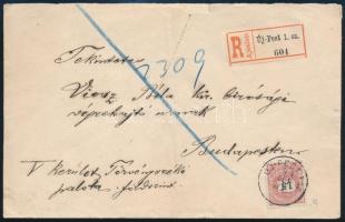 1899 15kr ajánlott levélen