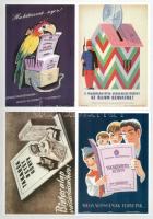 22 db modern művészeti képeslap felvágatlan párokban a Mozgó Világ kiadásában