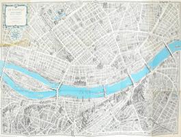 1957 Pécs térképe utcajegyzékkel + 1968 Budapest távlati térképe, belső terület. A műemlékek, emlékművek és kulturális intézmények feltüntetésével. Tervezte: Mácsai István - Kass János. Bp., Képzőművészeti Alap-Kartográfiai Vállalat, kis sérülésekkel,117x82 cm