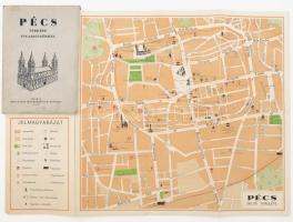 1957 Pécs térképe utcajegyzékkel + 1968 Budapest távlati térképe, belső terület. A műemlékek, emlékm...