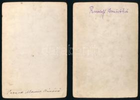 cca 1880 Rudolf főherceg és szeretője, Vetsera Mária bárónő portréi, 2 db keményhátú kabinetfotó, ki...