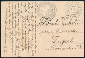 1916 Tábori posta levelezőlap "EP 190"