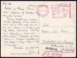 1970 Lénárd Sándor (1910-1972) orvos, művelődéstörténész, költő, író, műfordító, klasszika-filológus, gasztrotörténész autográf sorai Baksa-Soós Anna részére, aláírással.