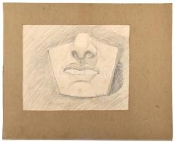 Szurcsik jelzéssel: Arc. Ceruza, papír, paszpartuban. 26x33 cm