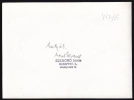 cca 1930-1940 Szendrő István (1908-2000): Matyók, mezőkövesdi népviselet, pecséttel jelzett fotó, 17...