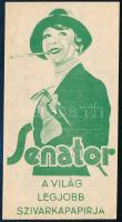 Senator. A világ legjobb szivarkapapírja számolócédula. 12x6 cm.
