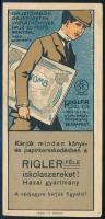 Rigler József Ede Papírneműgyár számolócédula. 15x7 cm.