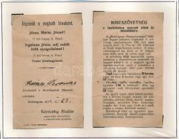 1921 Esztergom, Montligeoni Miseszövetség imacédula, 2 db