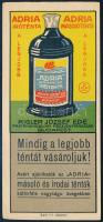 Rigler József Ede Papírneműgyár számolócédula. "Adria iróténta-másolóténta" 15x7 cm.