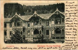 1900 Stószfürdő, Stoósz-fürdő, Kúpele Stós; Hungária villa. Wlaszlovits Gusztáv kiadása / villa, spa (EK)