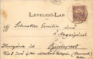 1900 Stószfürdő, Stoósz-fürdő, Kúpele Stós; Hungária villa. Wlaszlovits Gusztáv kiadása / villa, spa...