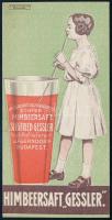 Himbeersaft "Gessler" számolócédula. Klösz Gy. és Fia Budapest.
