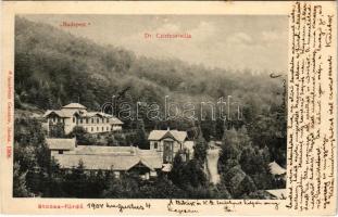 1904 Stószfürdő, Stoósz-fürdő, Kúpele Stós; Budapest és Dr. Czirfusz villa. Wlaszlovits Gusztáv kiadása / villas, spa (EK)