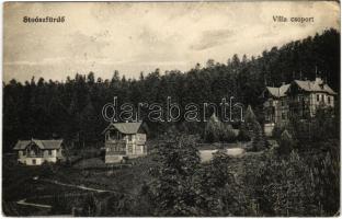 1917 Stószfürdő, Stoósz-fürdő, Kúpele Stós; Villa csoport. Wlaszlovits Gusztáv kiadása / villas, spa (EK)