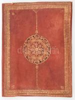 Dekoratív, régi aranyozott bőr könyvborító, belsejében "Gibraltar X./1930" felirattal. Némi kopással, kis sérüléssel, foltokkal, 32,5x24,5 cm