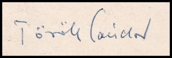 1966 Török Sándor (1904-1985) gépelt köszönő sorai üdvözlőkártyán, autográf aláírással