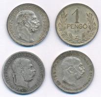 1915. 1K Ag "Ferenc József" + 1939. 1P Ag + Ausztria 1893. 1K Ag "Ferenc József" + 1915. 1K Ag "Ferenc József" T:XF,VF patina