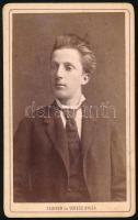 cca 1870 Férfiportré, keményhátú fotó Tauffer és Veress Gyula kolozsvári műterméből, 10,5×6,5 cm