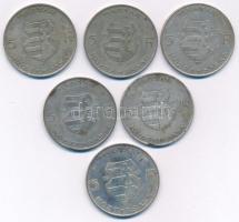 1947. 5Ft Ag "Kossuth" (6x) T:F patina
Adamo F8.1