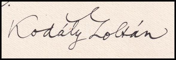 1958 Kodály Zoltán (1882-1967) zeneszerző, zenepedagógus köszönő sorai felesége halálakor révésznyil...