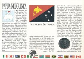 Pápua Új-Guinea 1975. 10t Cu-Ni felbélyegzett borítékban, bélyegzéssel, német nyelvű tájékoztatóval ...