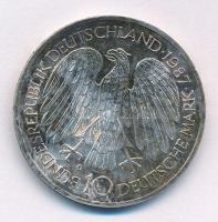 NSZK 1987G 10M Ag "Európai Közösség" T:AU patina 
Federal Republic Germany 1987G 10 Mark ...