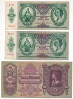 1930. 100P csillagos sorozatszám + 1936. 10P (2db) T:F közte szép papír