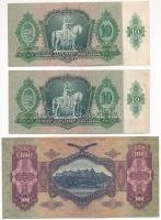 1930. 100P csillagos sorozatszám + 1936. 10P (2db) T:F közte szép papír