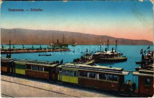 1915 Zelenika, port, train, steamships (EK)