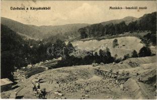 1916 Munkács, Mukacheve, Mukachevo, Mukacevo; Munkács-beszkidi vasút. Nagy Albert kiadása / Mukacevo-Beskydy railway line (EK)