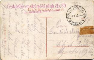 1920 Munkács, Mukacheve, Mukachevo, Mukacevo; vár, híd, repülőgép montázs / Munkácser Festung / cast...