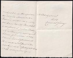 1926 Csernoch János (1852-1927) esztergomi érsek, hercegprímás, bíboros autográf köszönetnyilvánító ...