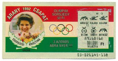 1992. "Olimpiai sorsjegy - Egerszegi Krisztina" 50Ft értékben T:AU