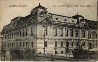 Arad, Osztrák-Magyar Bank aradi fiókja. Kerpel Izsó kiadása / Austro-Hungarian Bank