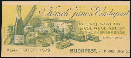 Kirsch János csemege kereskedés számolócédula