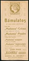 Madonna krém, szépítőszerek szecessziós számolócédula