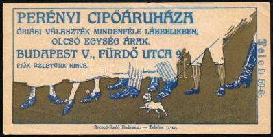 Perényi cipőáruház számolócédula